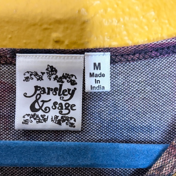 Parsley & Sage Colorful Abstract Women's Blouse/short tunic Medium Made in India - Picture 5 of 8